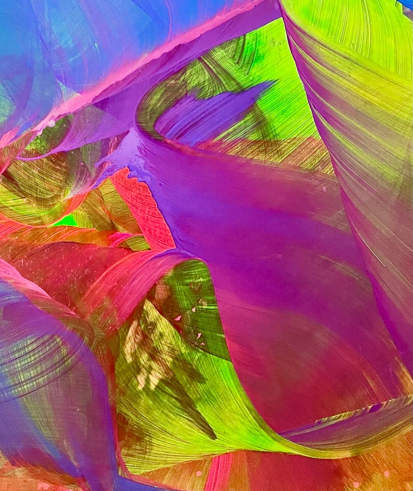 Violet and Magenta on Green (014)