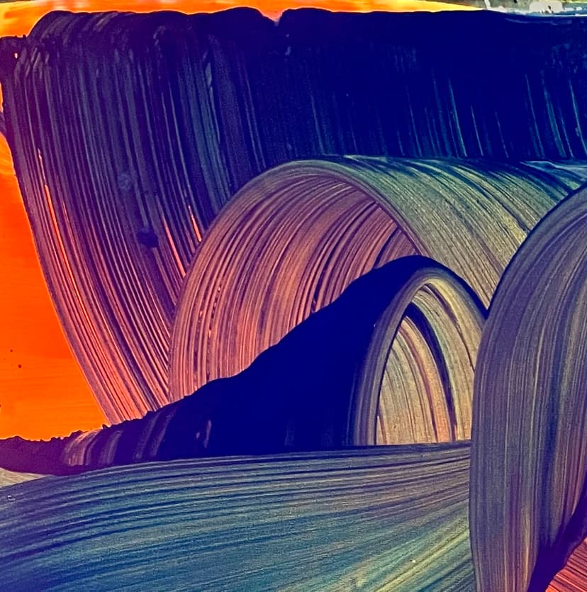Violet on Orange on Yellow (017)